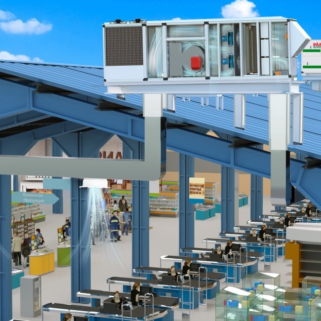 Приточно-вытяжной агрегат климатический наружного исполнения со встроенной холодильной машиной