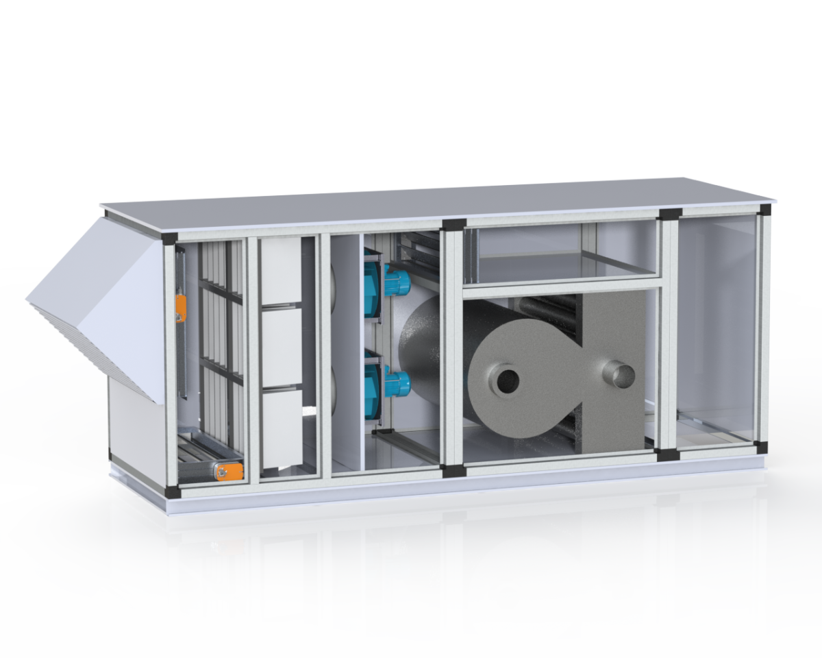 Приточный агрегат климатический наружного исполнения с газовым нагревом